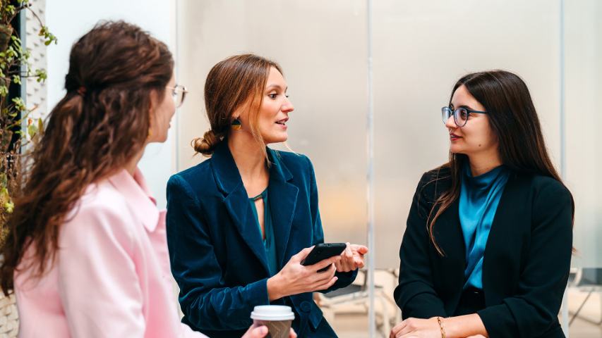 co-workers chatting 