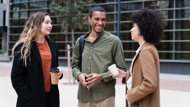 young business people in conversation