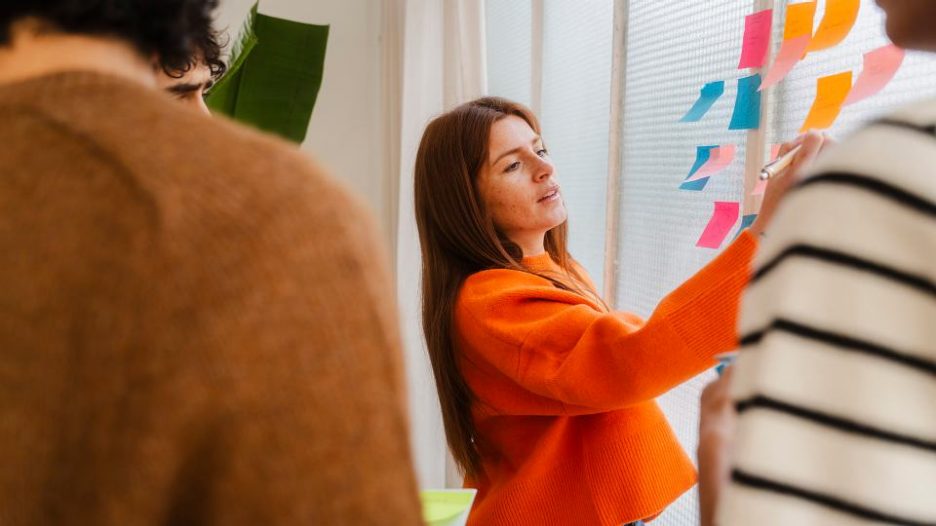 Teamwork sharing ideas and planning